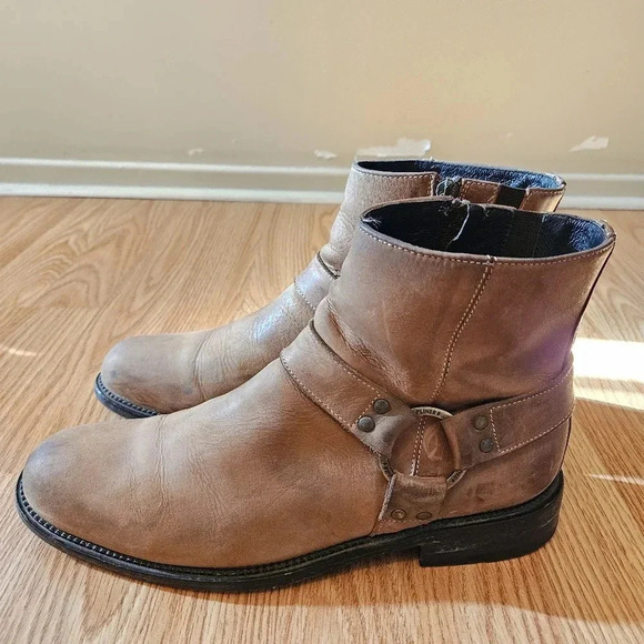 Donald J Pliner Men's  Moto Riding Biker Short Rider Brown Boho Fall Boots 8. - Picture 3 of 10